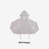 Beuneo see-through string hooded zip-up