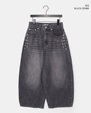 [MADE] N-T Stud Pocket Balloon Fit Washed Denim Long Pants