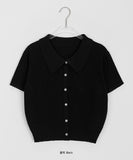 Litai Collar Crop Short Sleeve Cardigan