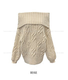 Hayni Bold Cable Off-Shoulder Knit