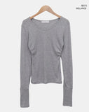 Hammy V-neck Button Layered T-shirt