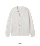 Normal Button Ribbed Knit Cardigan