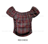 Ien shirring puff off-shoulder short sleeve
