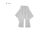 [MADE/Skirt+Pants SET] Forin Bootcut Pants Unbalance Shirring Flare Layered Skirt