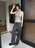 FRILL SHIRRING SLEEVELESS