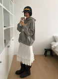 BUBBLY FRILL MIDI SKIRT