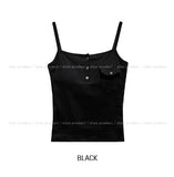 Nev one pocket button crop sleeveless (with cup)