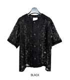 Suo crochet punching knitwear half shirt