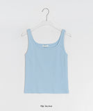 Dukins Color U-Neck Ribbed Sleeveless