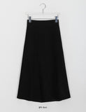 Porib Banding Flare Suede Long Skirt