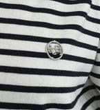 Heden Open Collar Stripe Puff Short Sleeve T-shirt