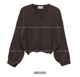 [U-BASIC] Basic Balloon Cropped Cardigan