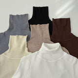 Ribbed Inner Winter Fall Neck Polar Long Sleeve T-shirt