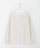 [BAONHAUS] Lulubo Shirring Round Stripe Blouse