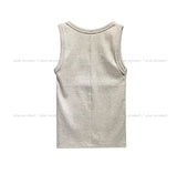 Teak stud cut ribbed sleeveless