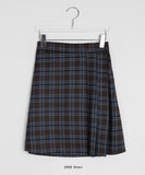 Osho Check Pleated Midi Skirt