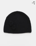 Kinjo Vintage Rose Flower Ribbed Knit Beanie