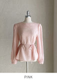 [Strap set] Glory Wrinkle Round Blouse