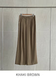 Pureine Pintuck Wide Slacks Pants (Belt set)