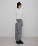 Asymmetrical Draped Mock Neck