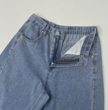 Cooling Tencel Cut Summer Banding Thin Wide Denim Pants