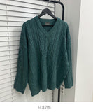 Cinnamon Cable V-neck knit