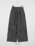 [unisex] Aichi banding pigment parachute wide pants