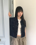 Sino Pocket Snap Button Short Sleeve Denim Shirt