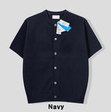 Berry boucle short sleeve cardigan