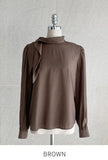 Cobolt Satin Tie Blouse
