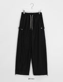 [unisex] Tokiden banding string side snap wide cotton pants