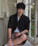 Summer rubbing linen crop jacket