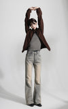 Suede High Collar Jacket