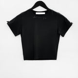 Kyabi Ribbon Crop Short Sleeve T-shirt