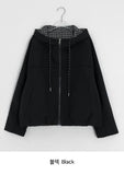 Behi Check Color Matching Hood Windbreaker