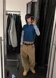 HIDDEN CHECK WIDE PANTS