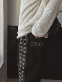 Pinata embroidery wide denim pants