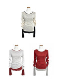 [U-BASIC] Deer see-through layered tencel long sleeves
