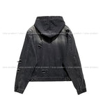 Chris Damage Hooded Denim Jacket