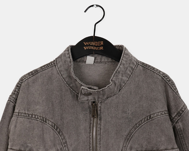 【WONDER WONDER】Enjet zipper pocket boxy denim zip-up JK WONDER WONDER (ワンダーワンダー) - エンジェットファスナー