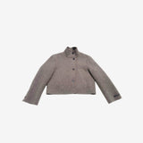 Mean high neck wool handmade short coat