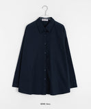 [BAONHAUS] Tenin Cotton Boxy Over Plain Shirt