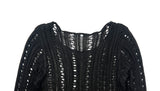 PT Diagonal Net One Shoulder Lip Neck Mesh Long Knit