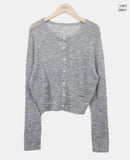 Fan-on Pendant Round Knit Crop Cardigan