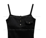 Nev one pocket button crop sleeveless (with cup)