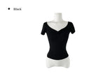 Plen Shirring RIb Slim Crop Short Sleeve T-shirt