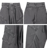 Raven Belted Dyeing Cargo Pants