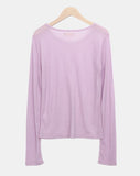 Dehin Pintuck Tencel Layered Long Sleeve T-shirt