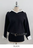 Hashu Shirt Layered Knit (Belt Set)