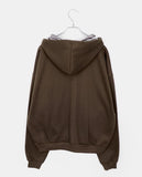 [Brushed Lining] Skin Star Print Stripe Color Matching Two-Way Loose Fit Hood Zip-Up